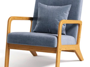 Fanci Wide Accent Chair 3D Model