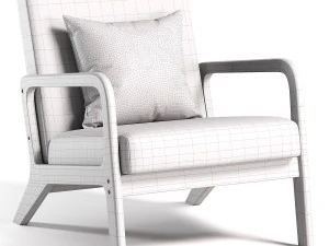 Fanci Wide Accent Chair 3D Model