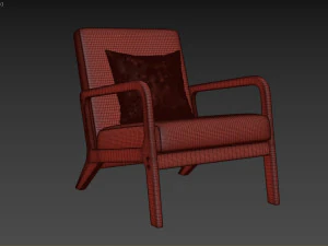 Fanci Wide Accent Chair 3D Model