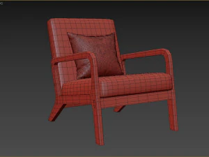 Fanci Wide Accent Chair 3D Model