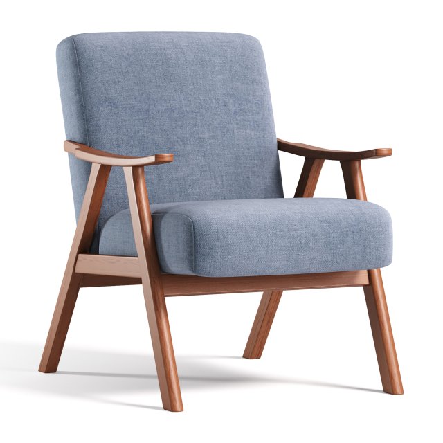 Ammanda Fabric Upholstered Accent Chair 3D Model .c4d .max .obj .3ds .fbx .stl .blend 