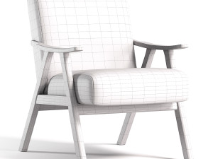 Ammanda Fabric Upholstered Accent Chair 3D Model