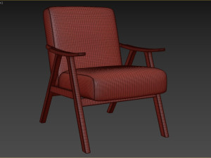 Ammanda Fabric Upholstered Accent Chair 3D Model