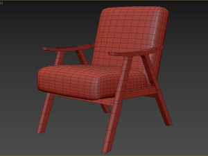 Ammanda Fabric Upholstered Accent Chair 3D Model