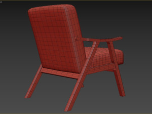 Ammanda Fabric Upholstered Accent Chair 3D Model