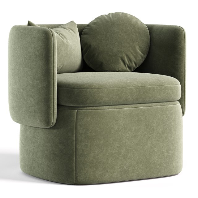 HUGO BOW ARMCHAIR SAGE VELVET 3D मॉडल .c4d .max .obj .3ds .fbx .stl .blend 