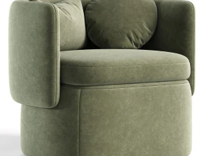 SILL&Oacute;N HUGO BOW TERCIOPELO SALVIA Modelo 3D