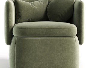 HUGO BOW ARMCHAIR SAGE VELVET 3D मॉडल