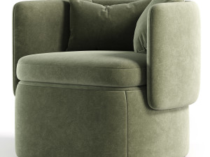 HUGO BOW ARMCHAIR SAGE VELVET 3D मॉडल
