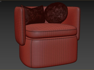 HUGO BOW ARMCHAIR SAGE VELVET 3D मॉडल