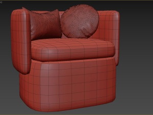 HUGO BOW ARMCHAIR SAGE VELVET 3D मॉडल
