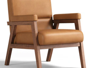 Sill&oacute;n tapizado de madera Arnee Modelo 3D