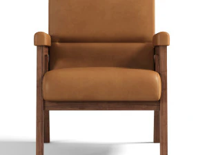Arnee Wooden Upholstered Armchair 3D Model