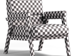 Arnee Wooden Upholstered Armchair 3D Model