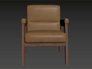 Arnee Wooden Upholstered Armchair 3D Model