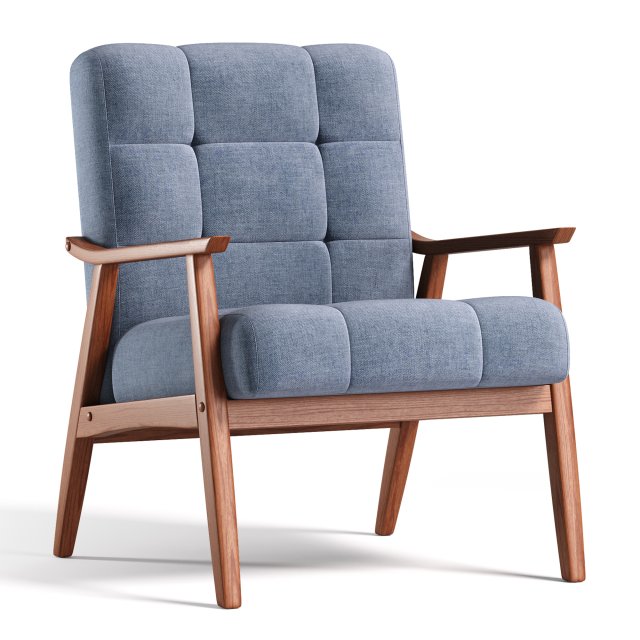 Ameer Tufted Fabric Accent Chair 3D Model .c4d .max .obj .3ds .fbx .stl .blend 