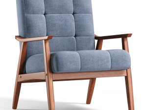 Ameer Tufted Fabric Accent Chair 3Dモデル