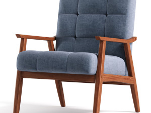 Ameer Tufted Fabric Accent Chair 3D Model