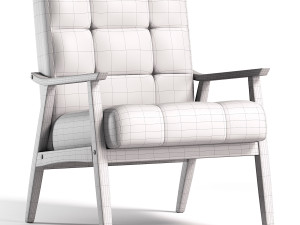Ameer Tufted Fabric Accent Chair 3D Model