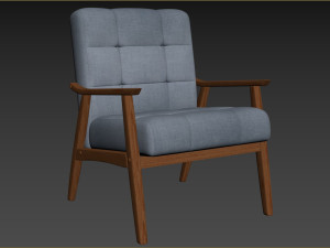 Ameer Tufted Fabric Accent Chair 3D Model