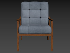 Ameer Tufted Fabric Accent Chair 3D Model