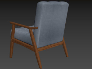 Ameer Tufted Fabric Accent Chair 3D Model