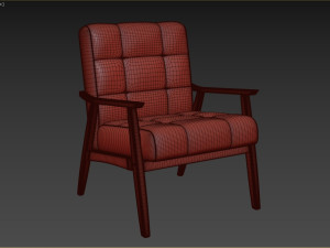 Ameer Tufted Fabric Accent Chair 3D Model