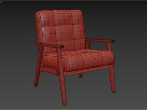 Ameer Tufted Fabric Accent Chair 3D Model