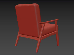 Ameer Tufted Fabric Accent Chair 3D Model