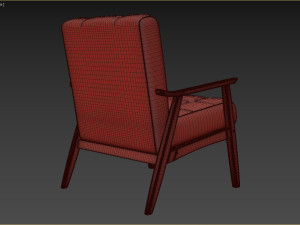 Ameer Tufted Fabric Accent Chair 3D Model