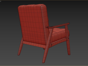 Ameer Tufted Fabric Accent Chair 3D Model