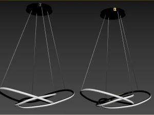 Cales Unique Geometric LED Chandelier 3D Model