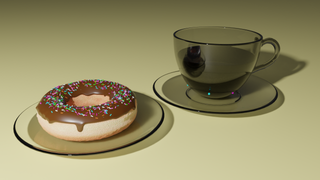 doughnut with coffee animated 3D Model .c4d .max .obj .3ds .fbx .stl .blend 