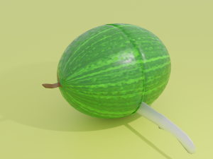 melon cut animation 3D 모델