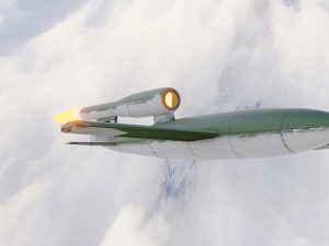 v1 flying bomb animation Modelo 3D