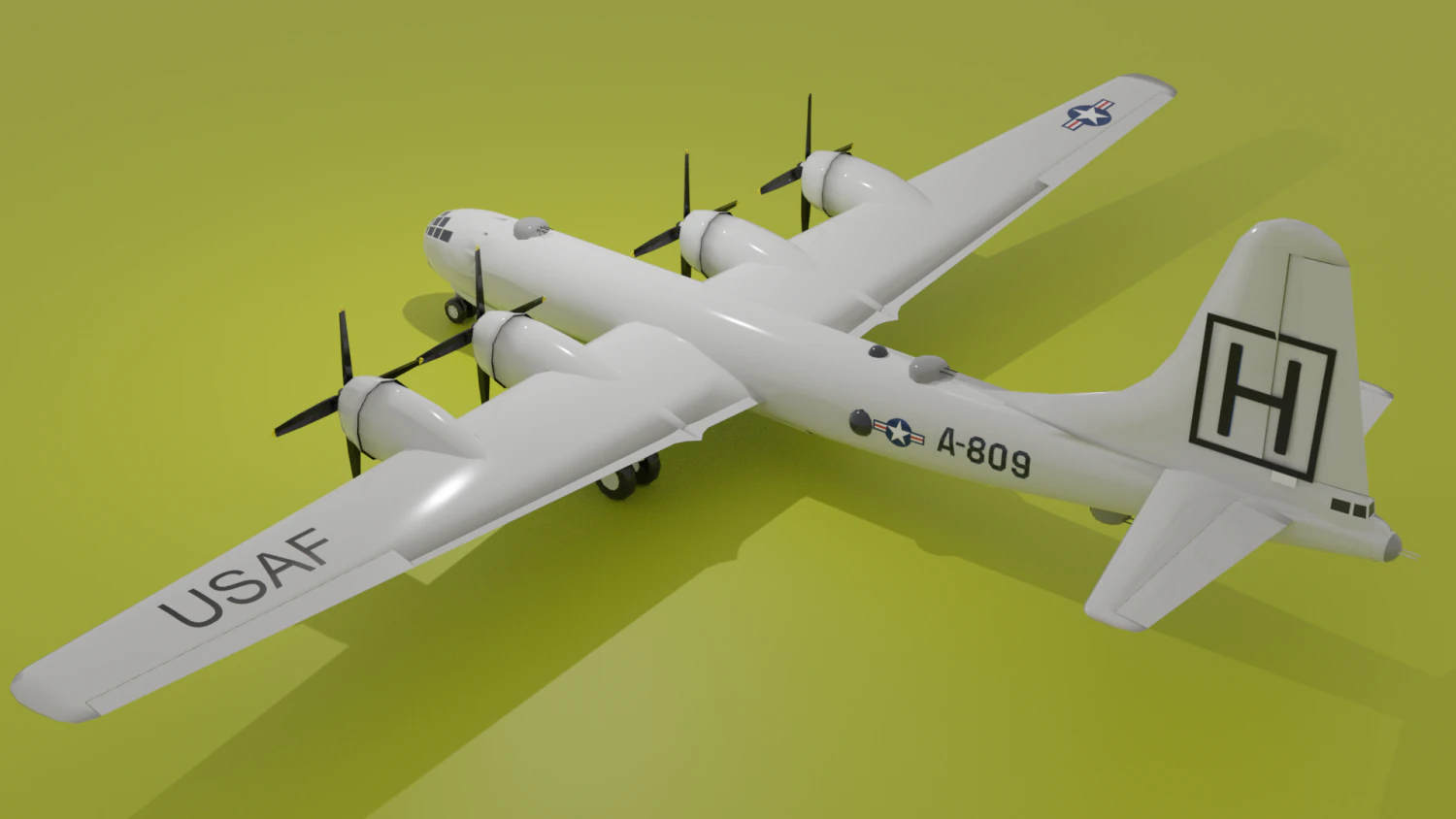 b 29 superfortress low poly low-poly 3D Model .c4d .max .obj .3ds .fbx .stl .blend 