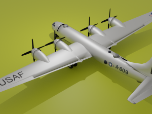 b 29 superfortress silver paintjob low-poly 3D मॉडल