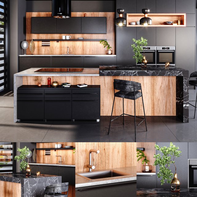 blackkitchen Modelo 3D .c4d .max .obj .3ds .fbx .stl .blend 