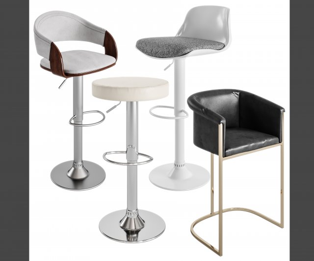 BarStool02 Model 3D .c4d .max .obj .3ds .fbx .stl .blend 
