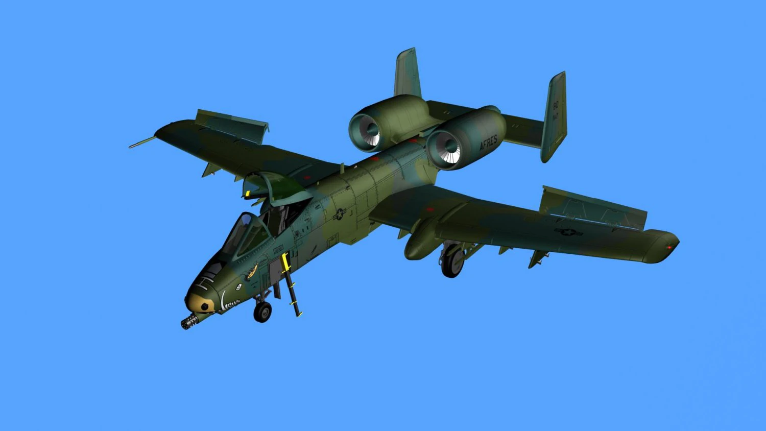 Fairchild republic a-10 thunderbolt ii 3D Model .c4d .max .obj .3ds .fbx .stl .blend 
