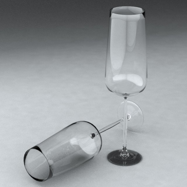 champagne glass 3D Model .c4d .max .obj .3ds .fbx .stl .blend 