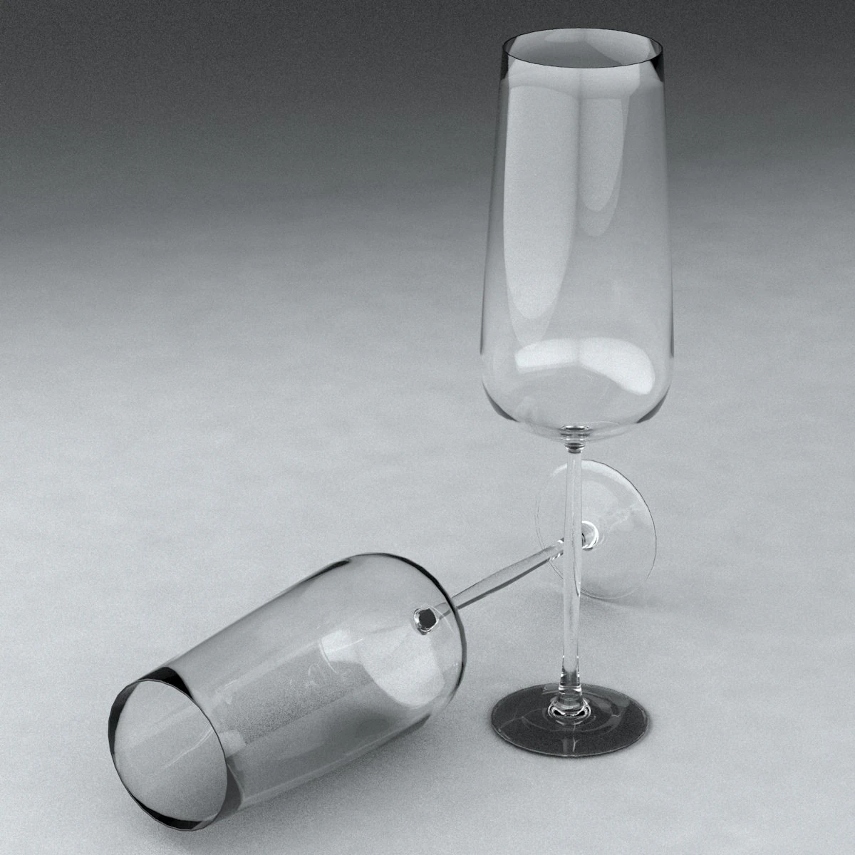 champagne glass 3D Model .c4d .max .obj .3ds .fbx .stl .blend 
