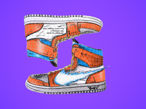 sneakers nike jordan 1 goku anime game ready pbr low poly 3D Model in Clothing 3DExport