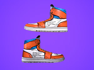 sneakers nike jordan 1 goku anime game ready pbr low-poly 3D Model