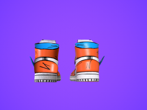 sneakers nike jordan 1 goku anime game ready pbr low-poly Modelo 3D