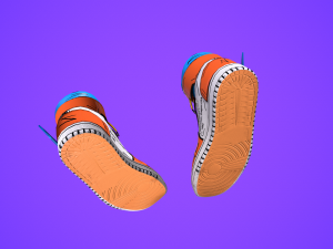 sneakers nike jordan 1 goku anime game ready pbr low-poly Modelo 3D