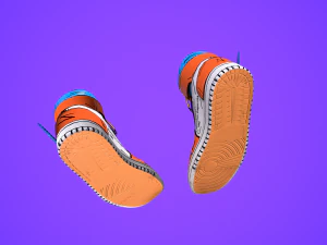 sneakers nike jordan 1 goku anime game ready pbr low-poly 3D Model