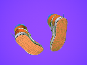 sneakers nike jordan 1 goku anime game ready pbr low-poly Modelo 3D