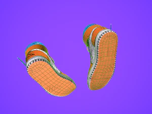 sneakers nike jordan 1 goku anime game ready pbr low-poly 3D Model