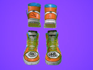 sneakers nike jordan 1 goku anime game ready pbr low-poly 3D Model